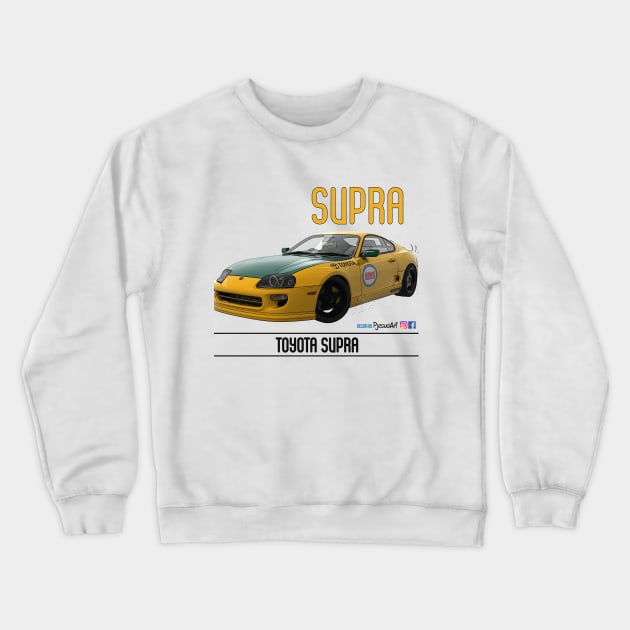 Supra Drift Classic Yellow Crewneck Sweatshirt by PjesusArt